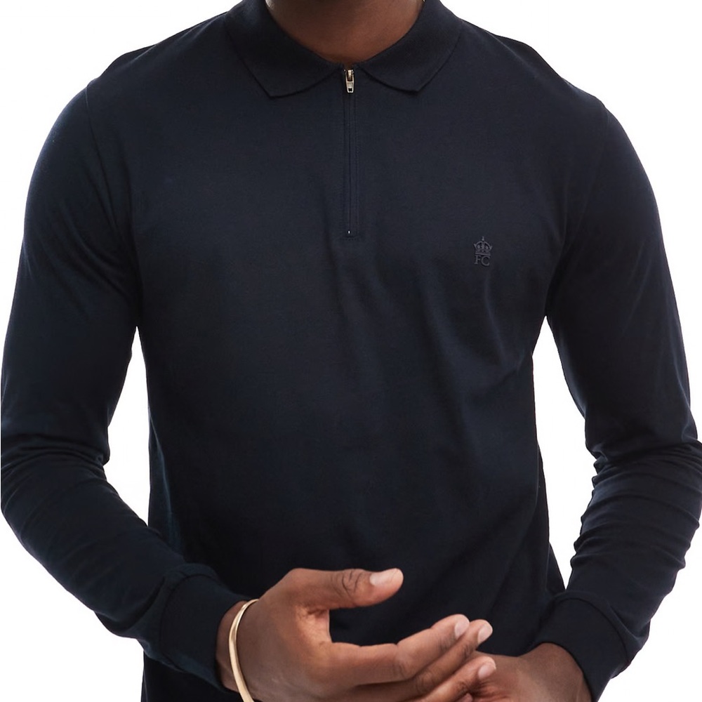 French connection 1/4 zip polo